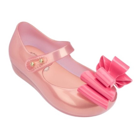 Mini Melissa Other - Mini Melissa Ultragirl Sweet Light Pink with Hot Pink Big Bow Jelly Shoes